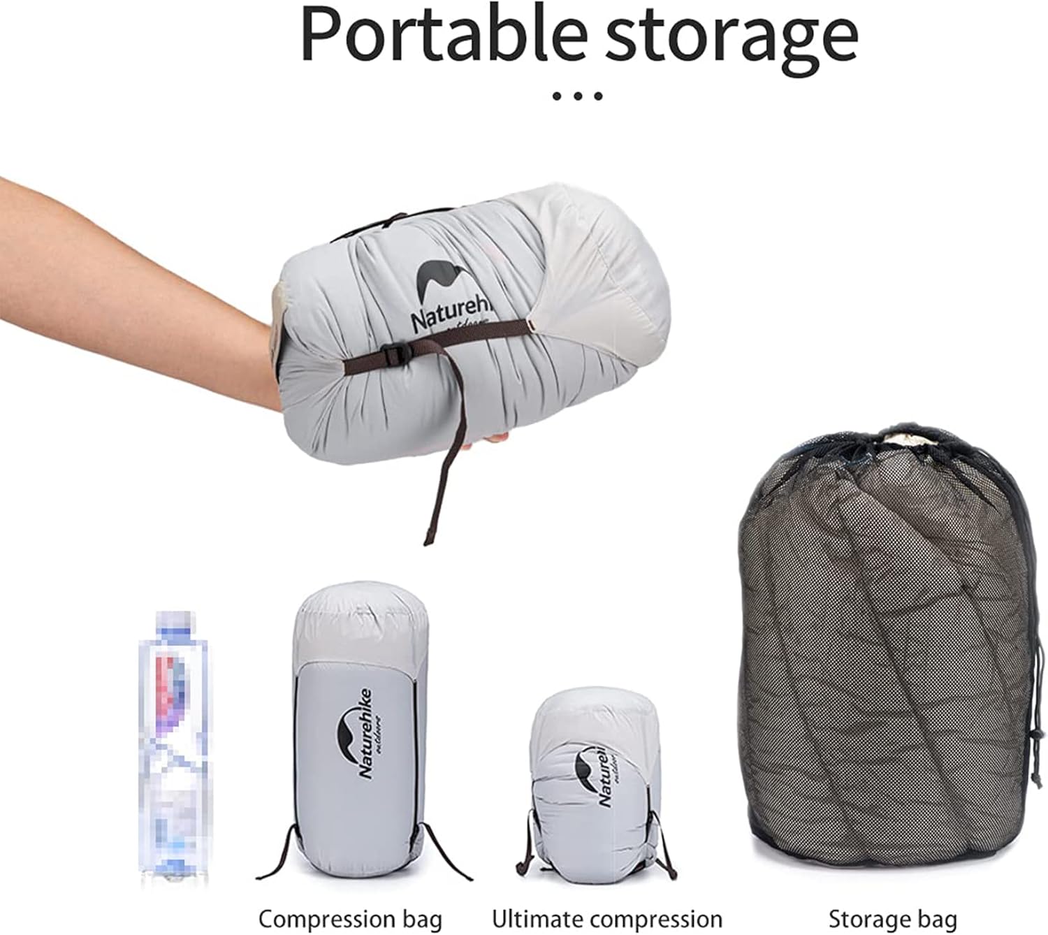 Naturehike Saco de dormir ligero compacto 800 relleno de plumón de ganso compacto para adultos al aire libre camping senderismo