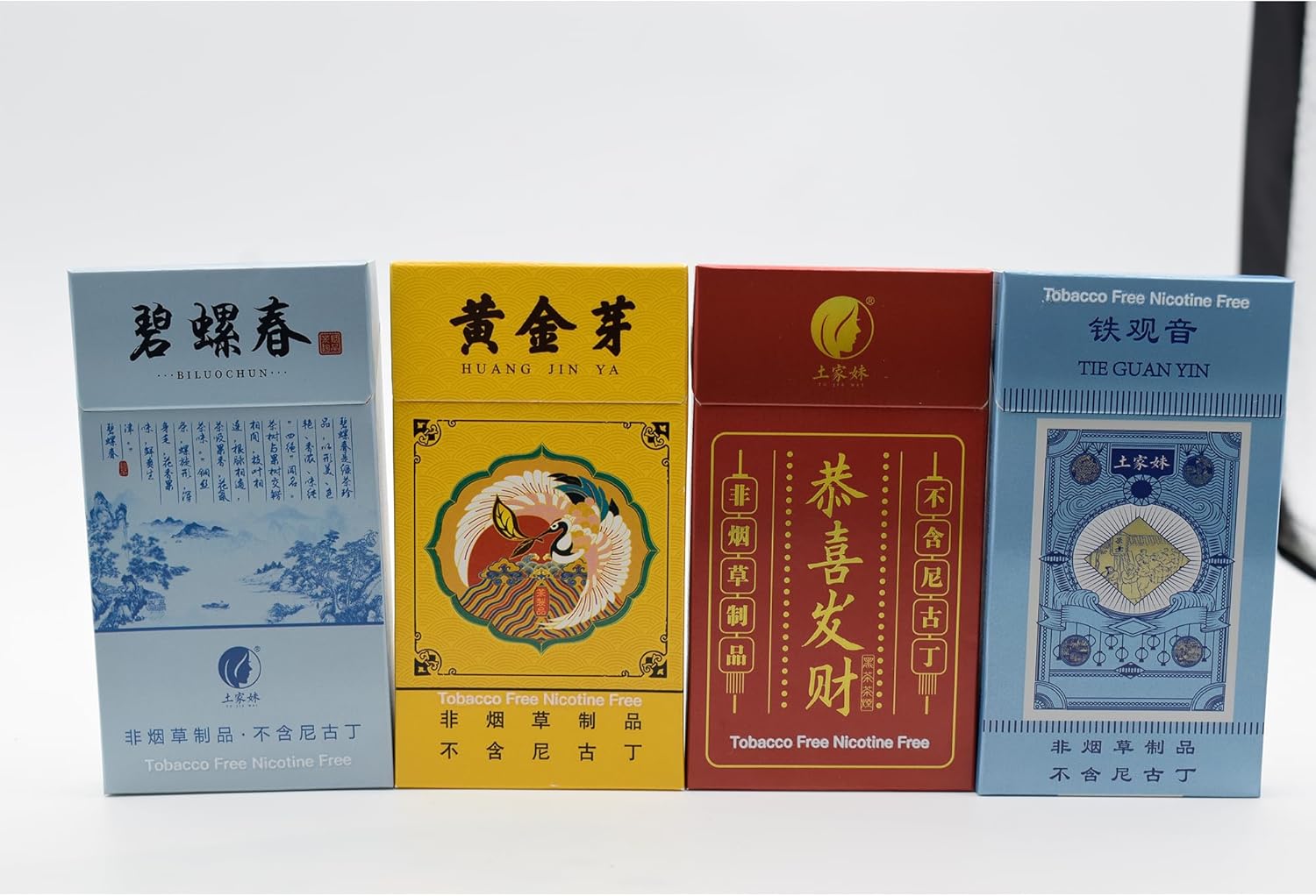 Wild Tea – Cigarrillos de hierbas, sin tabaco ni nicotina, 4 paquetes, 80 ahumados
