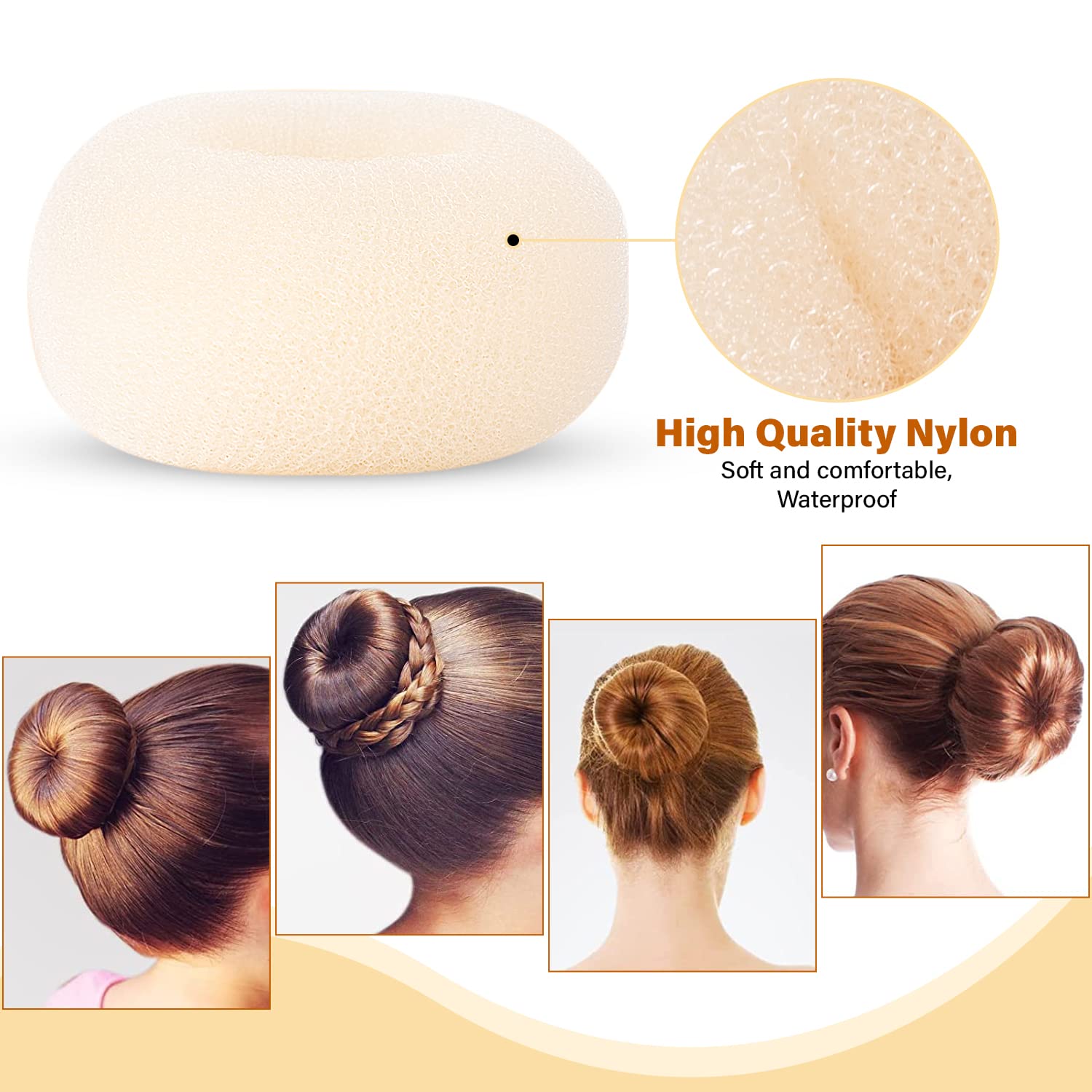 Miss Pouty Máquina para hacer moños para el cabello (rubio)  Moldeador de bollos de rosquilla estilo anillo  Máquina para hacer bollos para el