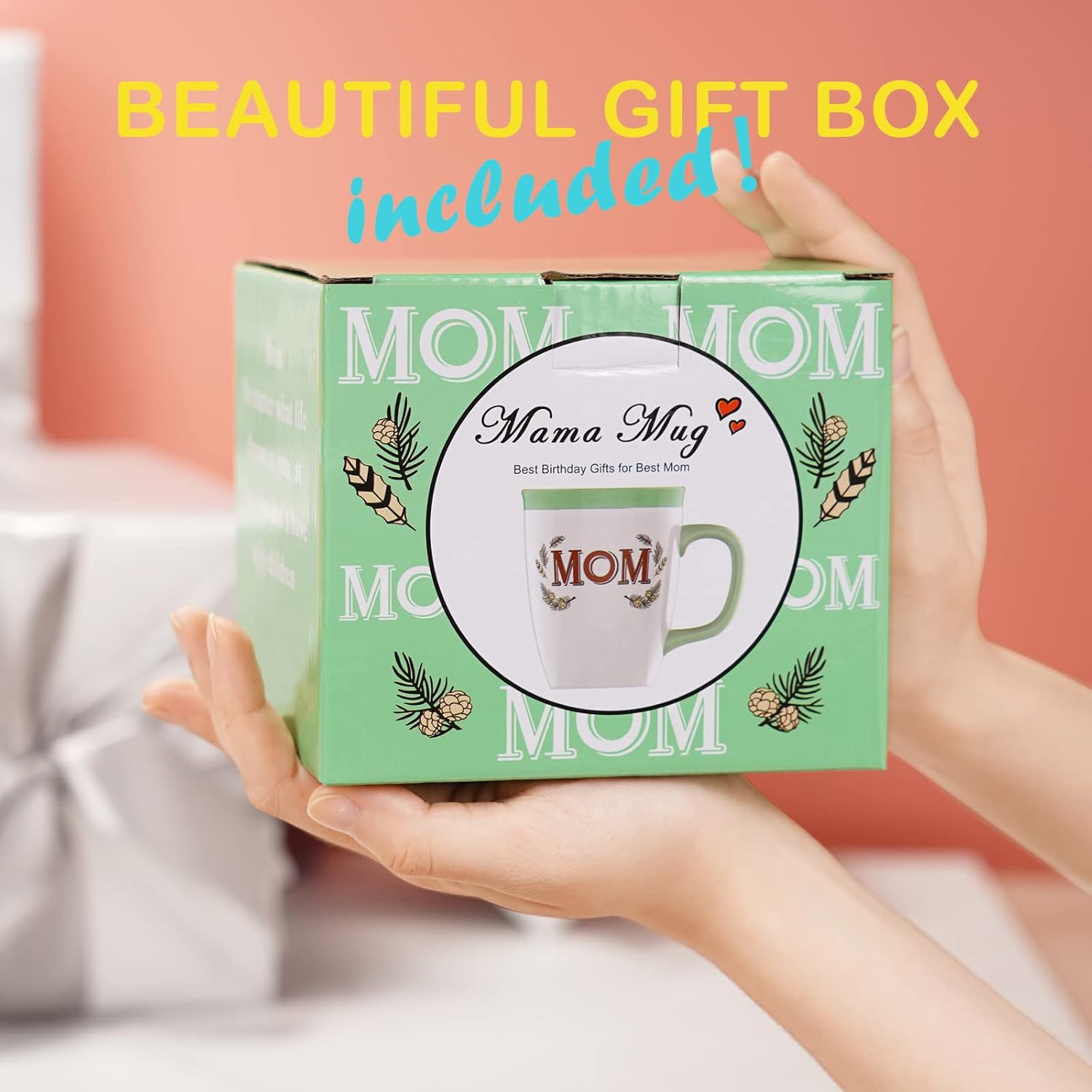 Taza de café de cerámica para mamá, de 16 onzas, divertida y novedosa, taza de café para mujeres, ideal para Navidad, Día de la Madre, cumpleaños,