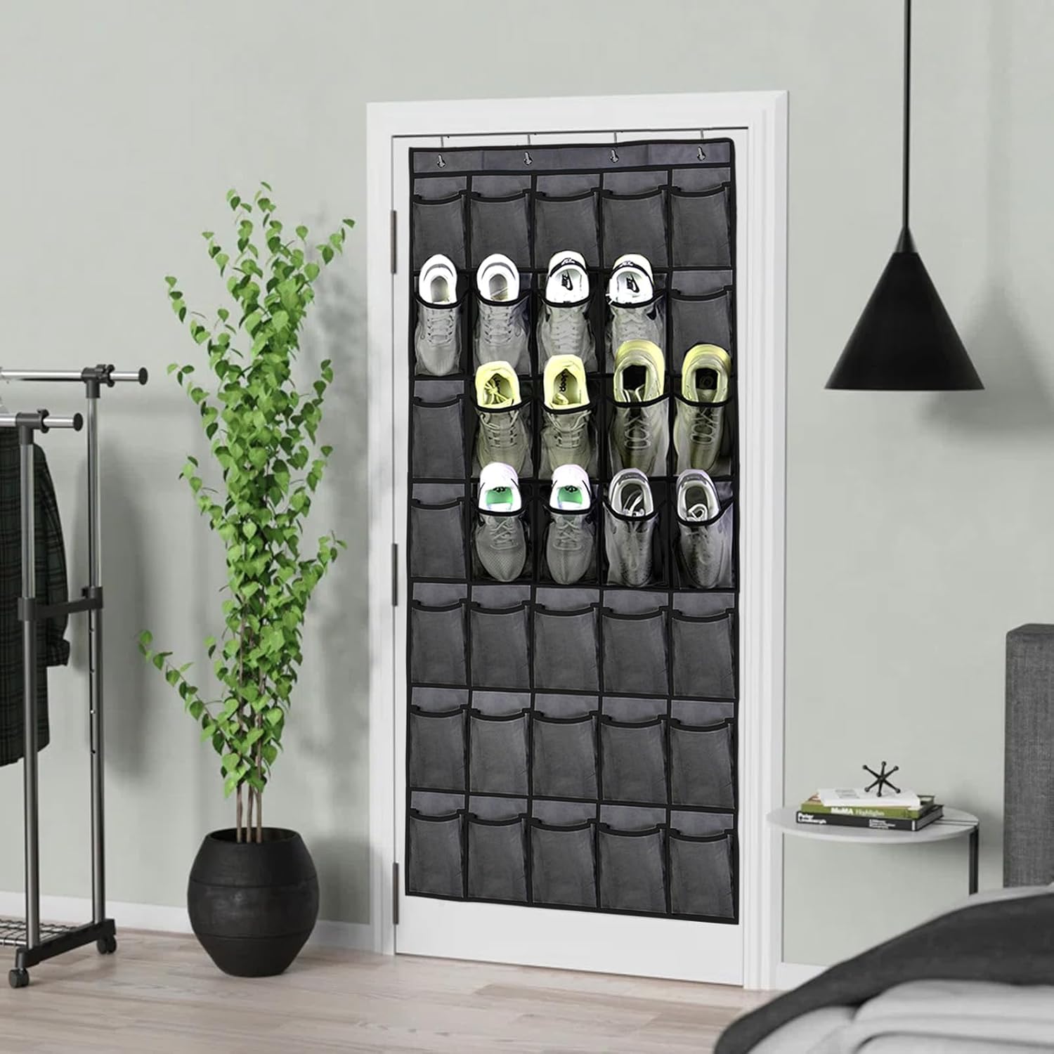 Organizador de zapatos de 35 bolsillos para colgar en la puerta, organizador de zapatos de gran capacidad para hombres y mujeres, niños, armario,