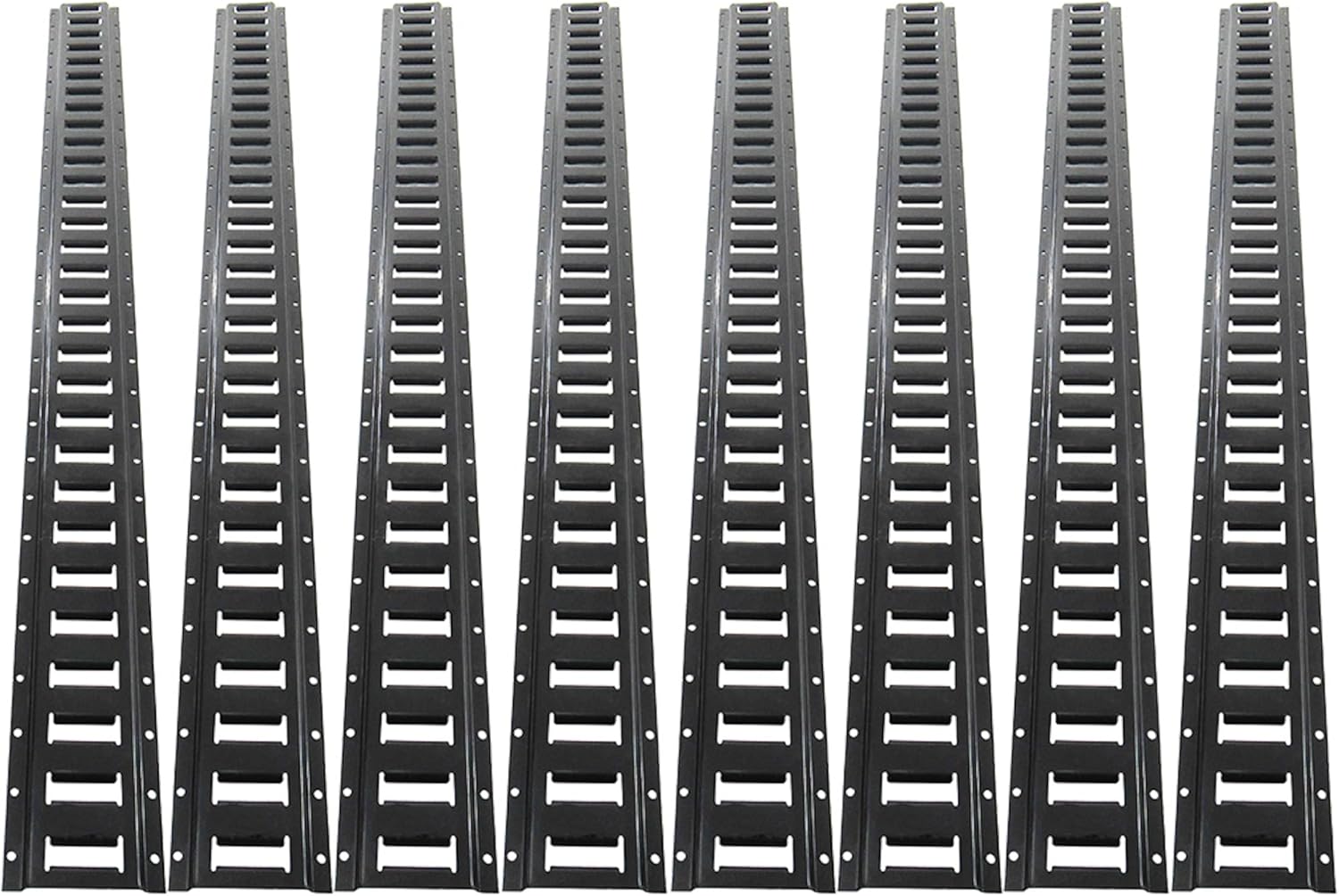 Pit Posse 11015BK-8 – Riel de amarre de pista E de 5 pies, rieles horizontales de acero – Fabricado en Estados Unidos – eTrack ajustable negro con