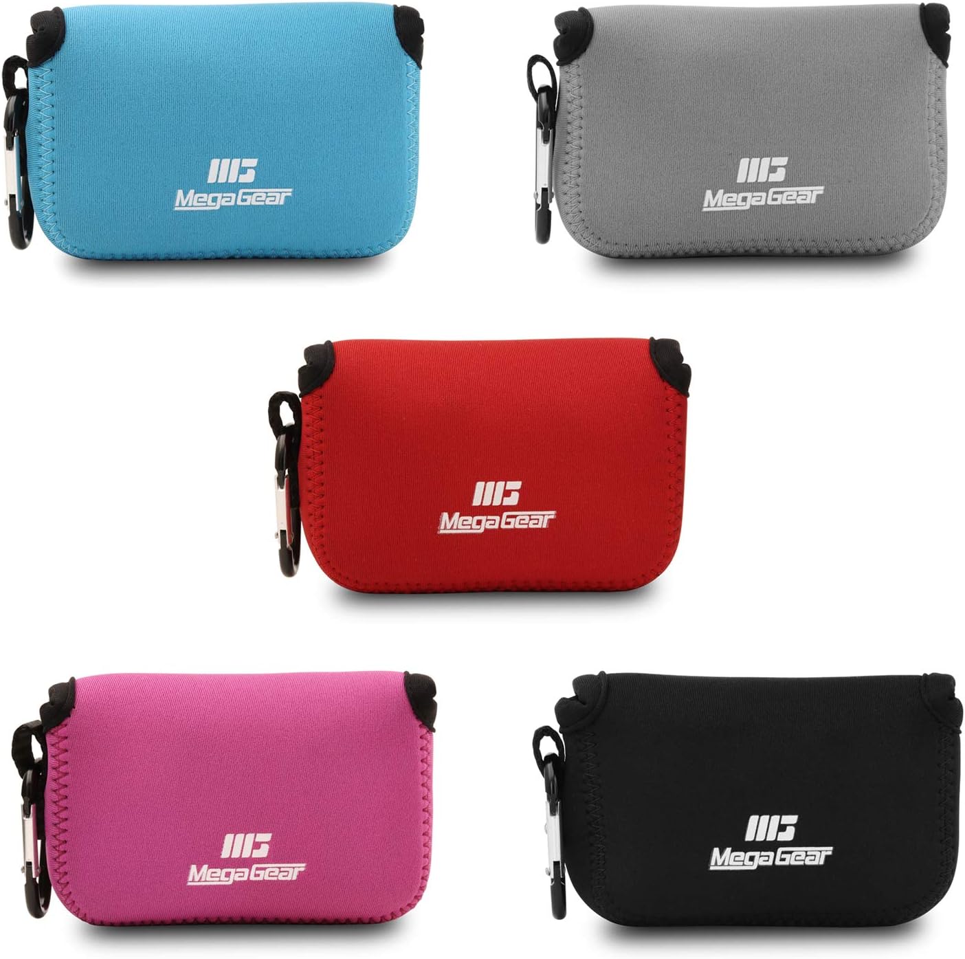 MegaGear Panasonic Lumix DC-ZS200, TZ200, Leica C-Lux – Funda de neopreno ultra ligera, con mosquetón, color negro