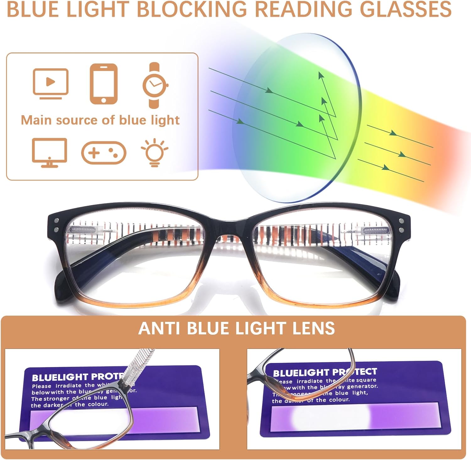 CLASAGA Reading Glasses for Women, Pattern Print Blue Light Blocking Stylish Ladies Computer Readers Eyeglasses