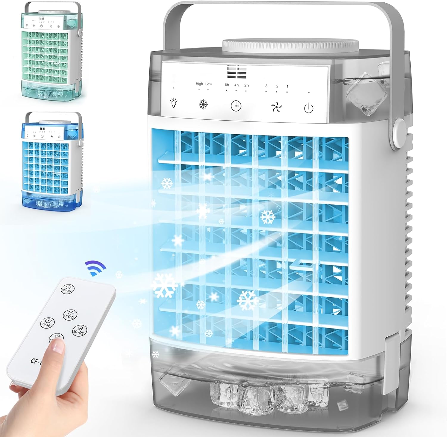 Aire acondicionado portátil, aire acondicionado portátil con control remoto, mini unidad de CA portátil personal para habitación, 3 velocidades de