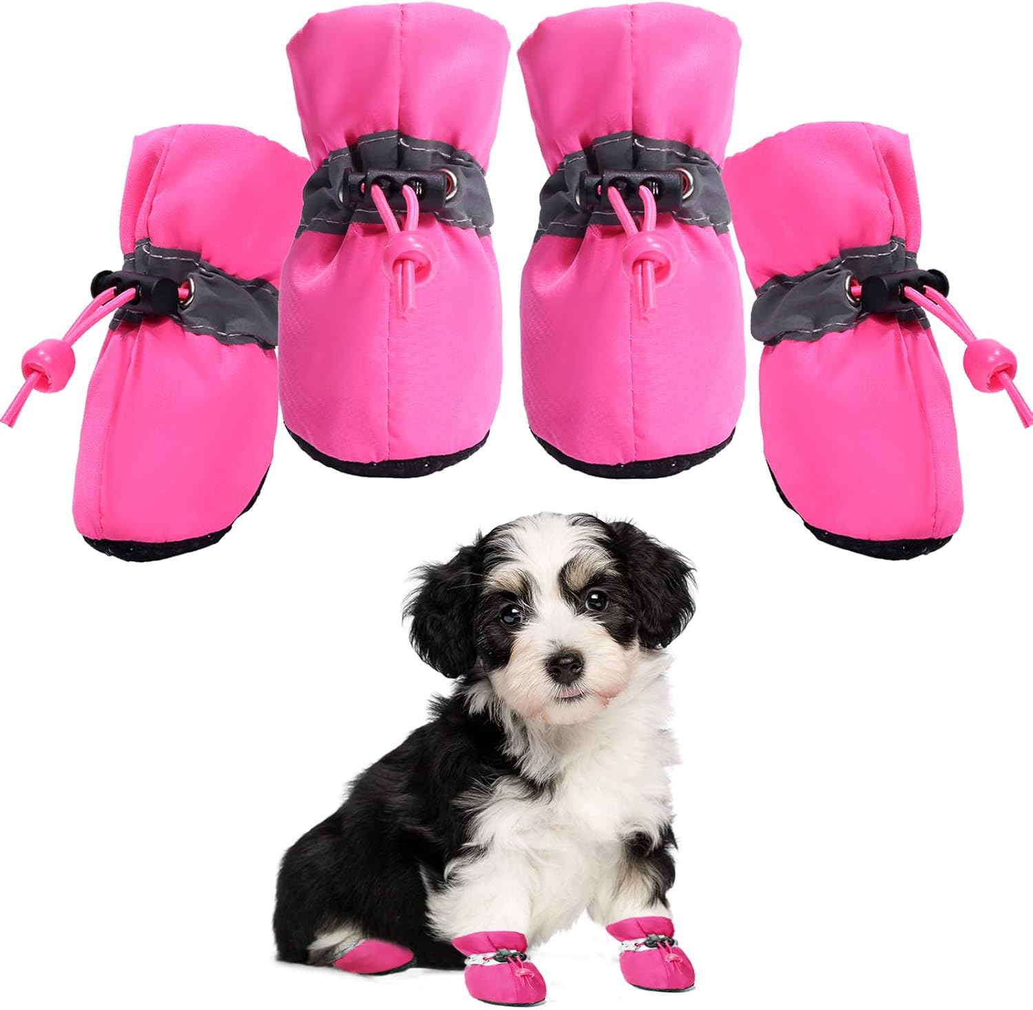 Zapatos para perros pequeños y medianos y protectores de patas de cachorros, botines para perros para botas de pavimento caliente, antideslizantes,