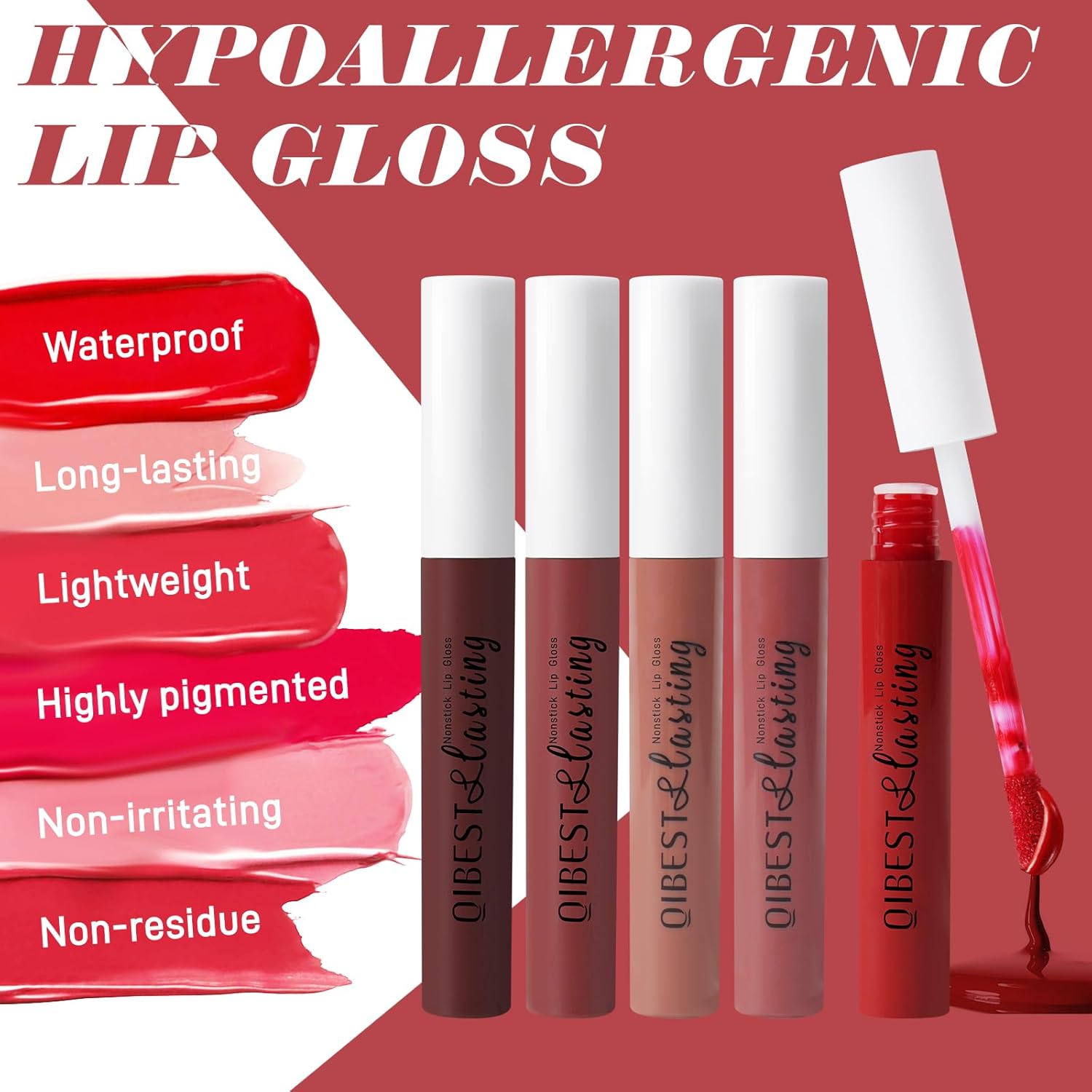 Juego de lápices labiales líquidos mate, kit de brillo labial de terciopelo de 12 colores, resistente al agua, larga duración, tinte de labios de