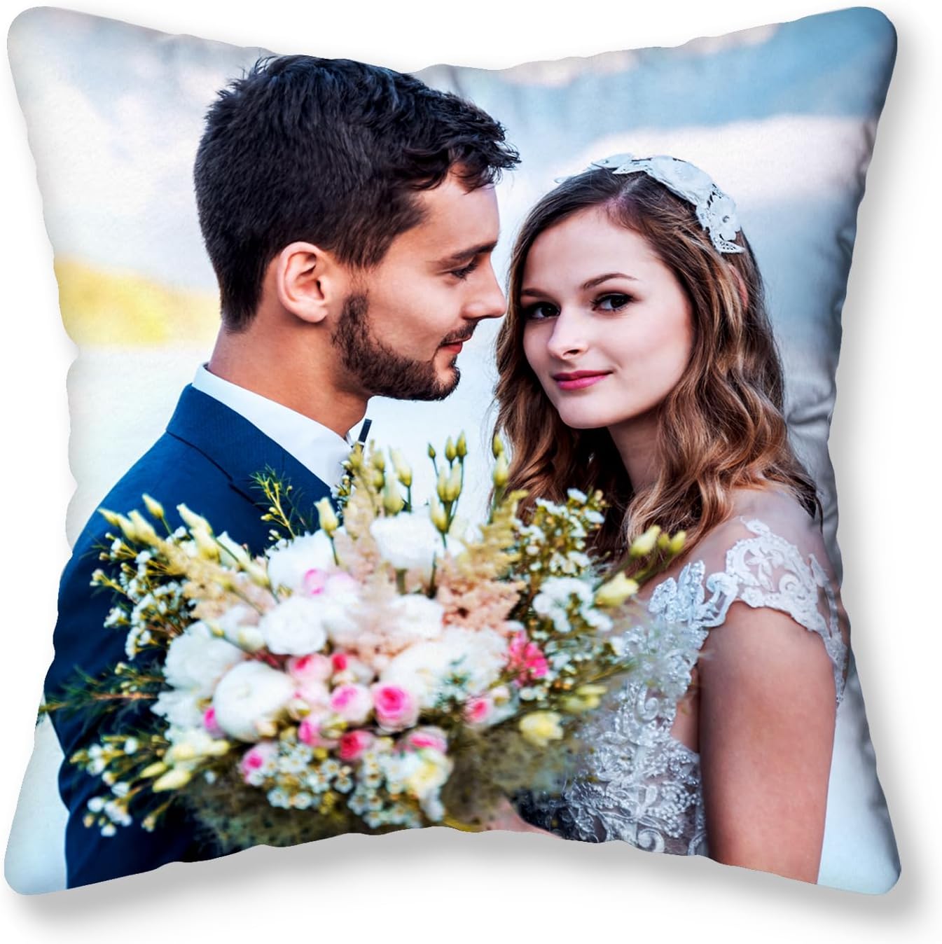 GagetElec Almohadas personalizadas con imagen, almohada personalizada con foto, (16 x 16 pulgadas con relleno de almohada), regalos personalizados