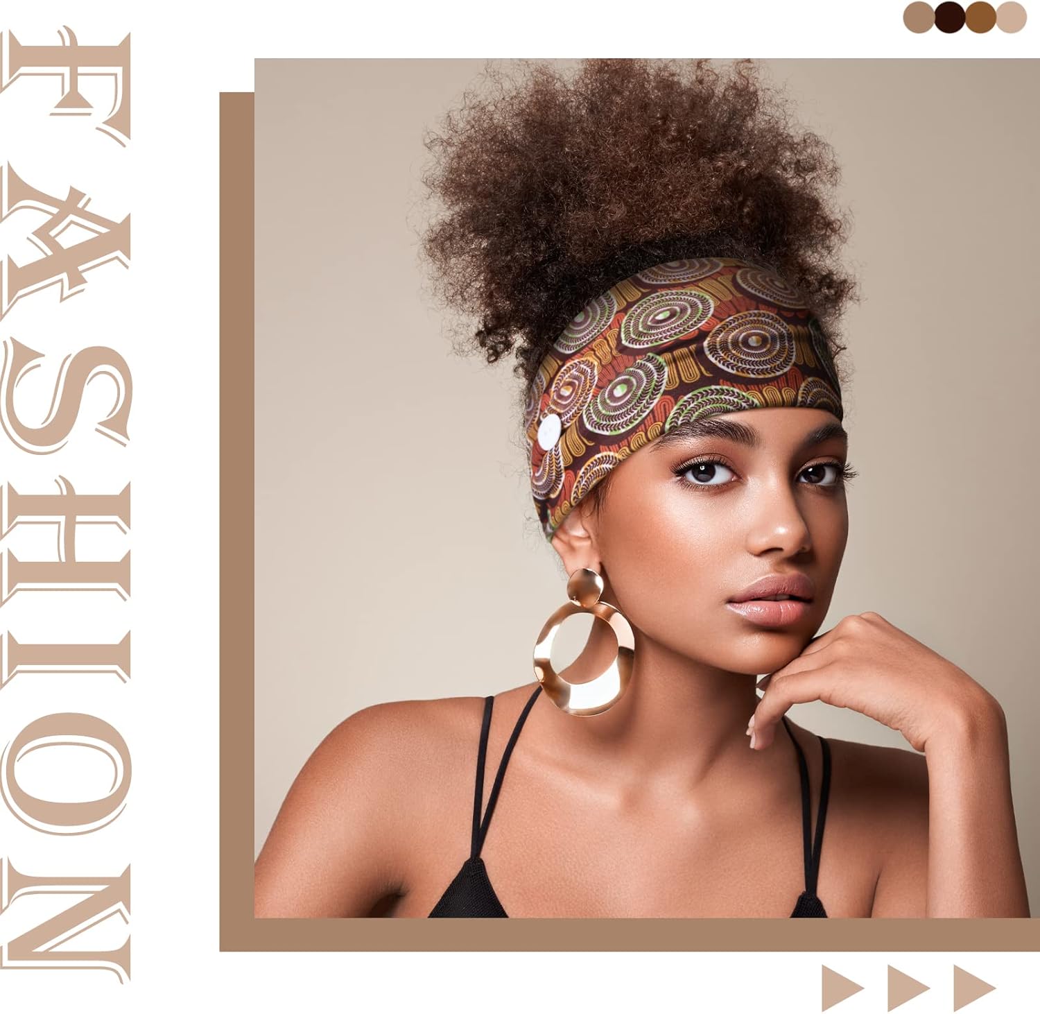 Chuangdi 6 diademas con botones para máscara, turbante de nudo bohemio africano, diademas elásticas para enfermeras, accesorios para el cabello de