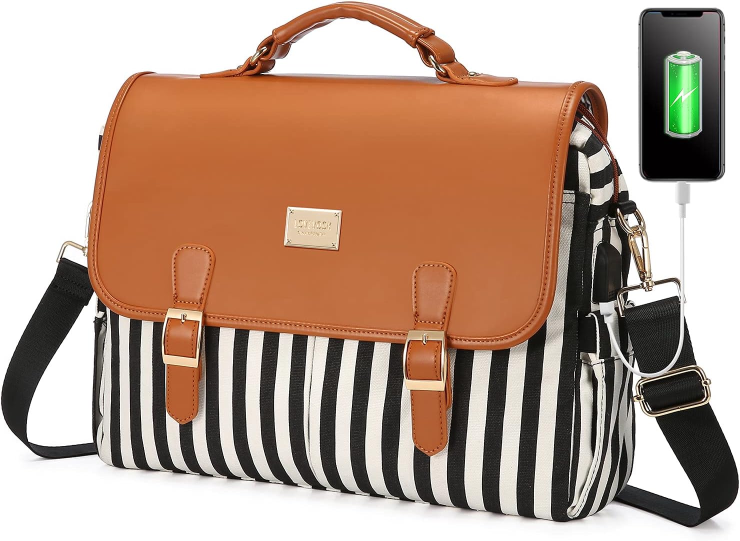 LOVEVOOK Bolsa para laptop para mujer, bolsa de computadora de gran capacidad, bonita bolsa de mensajero de hombro, bolsas de trabajo de negocios,