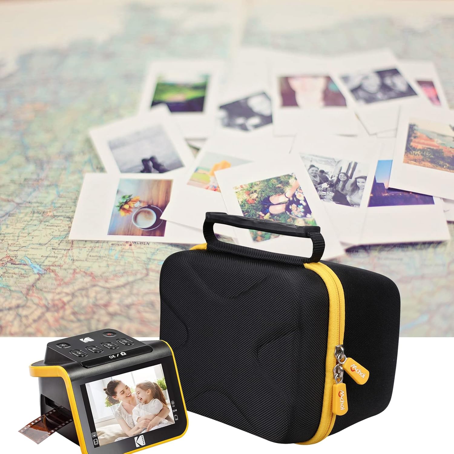 Mchoi Funda de transporte a prueba de golpes adecuada para escáner de película Kodak Slide N SCAN y Slide con pantalla LCD grande de 5 pulgadas,