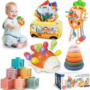 Juguetes Montessori para bebés de 6 a 12 meses, juguetes sensoriales para bebés de 1 a 3 años, juguetes de motor fino, juguete de cuerda de Juguetes Montessori para bebés de 6 a 12 meses, juguetes sensoriales para bebés de 1 a 3 años, juguetes de motor fino, juguete de cuerda de