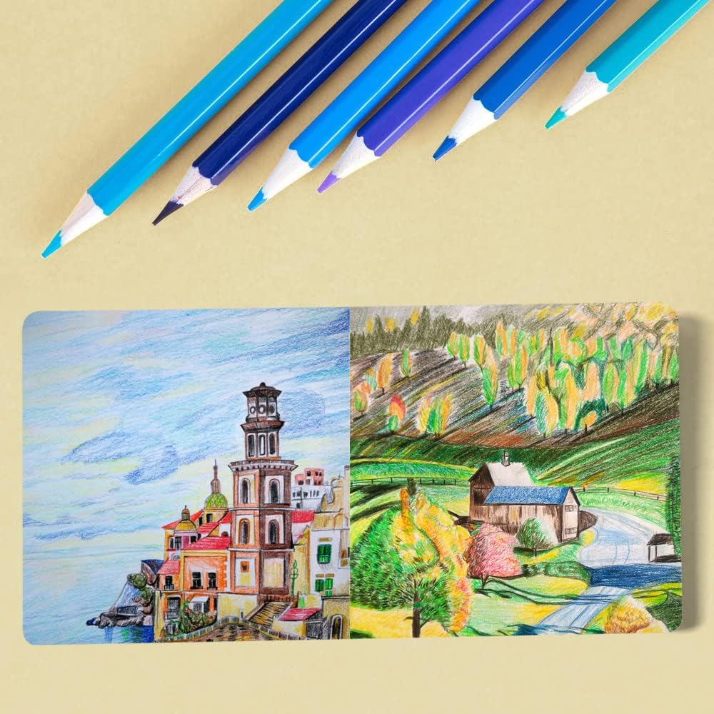 Cuaderno de bocetos cuadrado de tapa dura azul lago, 4.7 x 4.7 pulgadas, 42 hojas de libro de arte de 250 GSM, papel ultra suave, ideal para