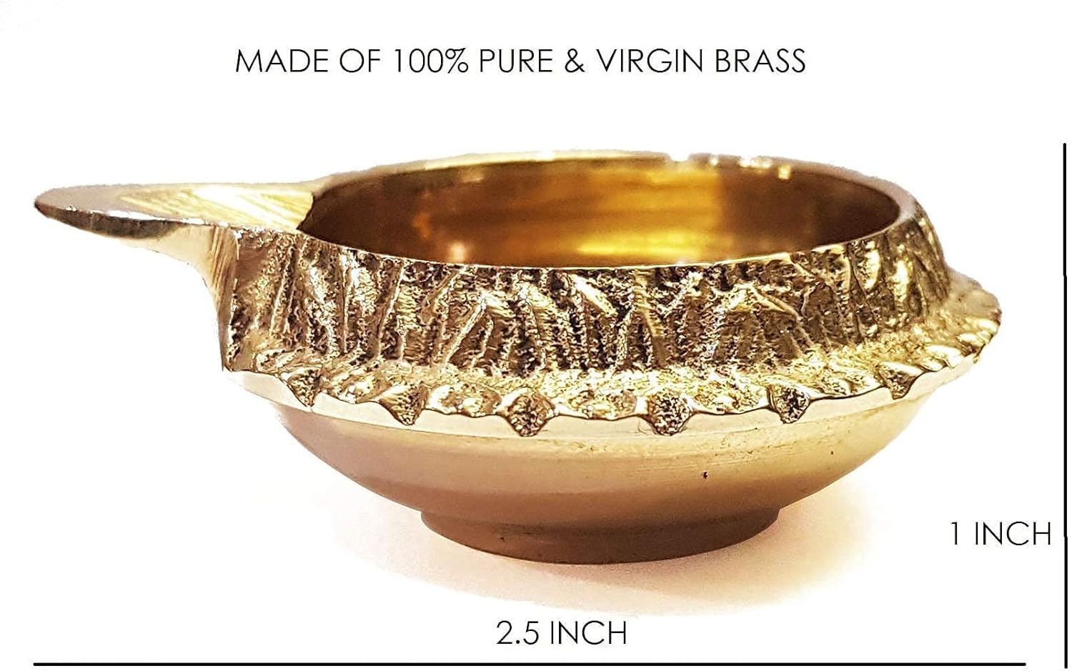 Craftsman  Diya del dios Kúbera hecha a mano en latón con grabado dorado para Diwali, Lámpara de aceite tradicional india Pooja Puja, Artículos de