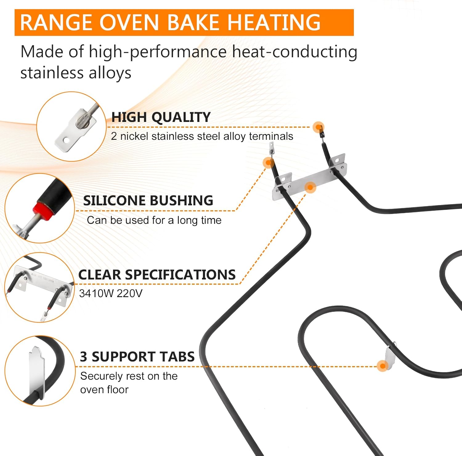 WB31M20 WB31M19 – Sartenes de goteo de porcelana y WB44T10011 Horno Estufa Horno Reemplazo de Elemento para Horno GE Hotpoint Ken-more