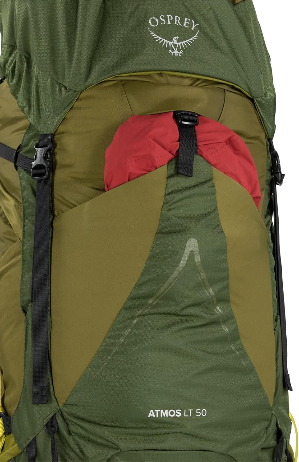 Osprey Atmos AG LT 50L Mochila de mochilero para hombre, Scenic ValleyVerde Peppercorn, LXL