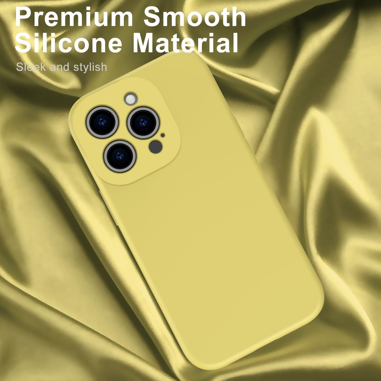 DEENAKIN Funda diseñada para iPhone 15 Pro Max con protector de pantalla, protección mejorada de la cámara, funda de silicona suave al tacto de la
