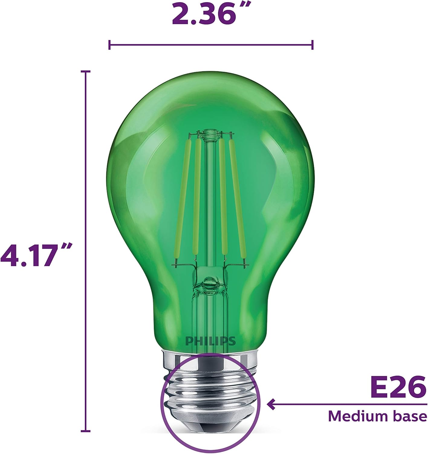 Philips Focos LED 538207 A19 Cristal de filamento, 538249