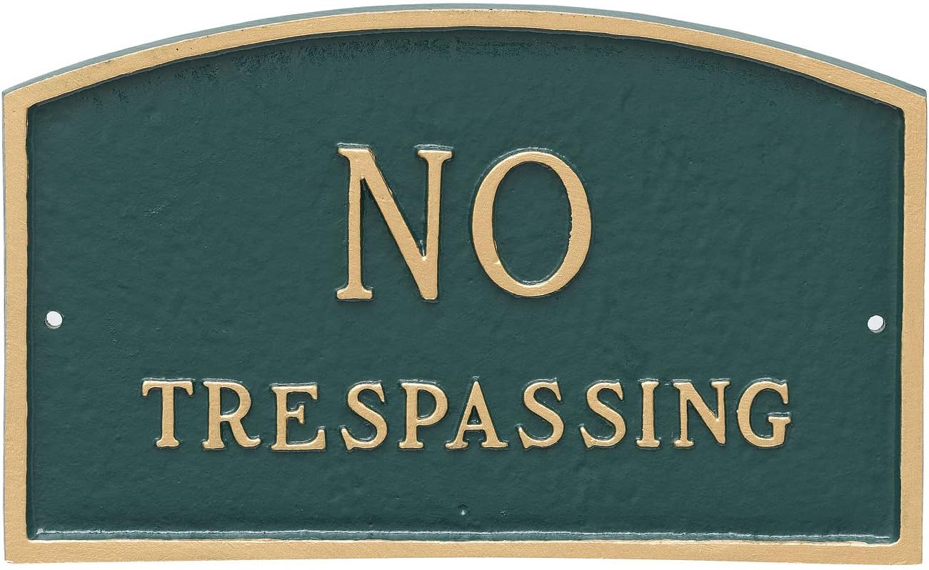 Placa de metal fundido con diseño de arco sin tropiezos – Placa de exhibición de pared o césped – Letrero de privacidad para el hogar o al aire