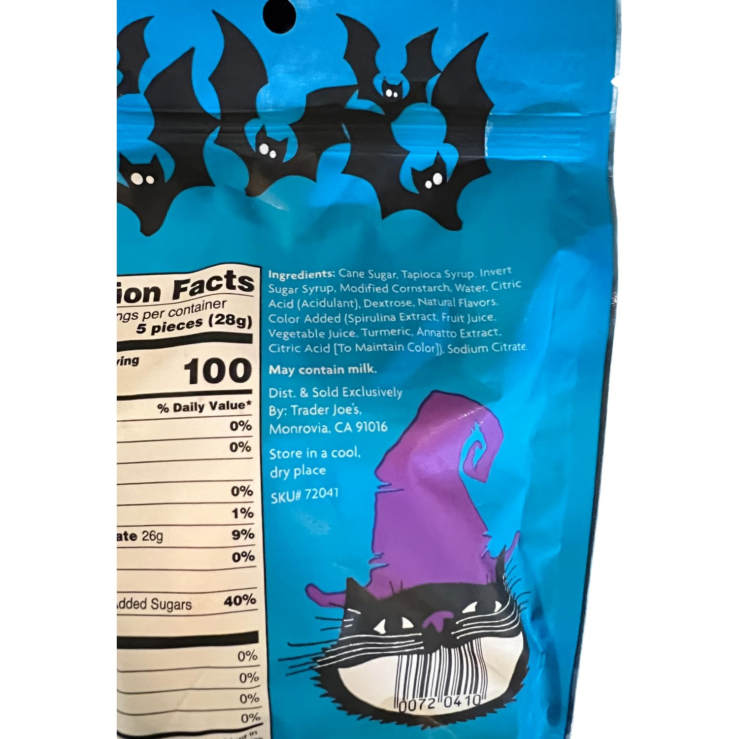 Trader Joe’s Spooky Bats & Cats – Caramelos de gomita agrios sin gluten, 14 onzas (paquete de 1)