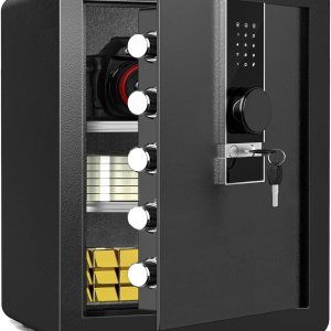 Kavey Caja fuerte ignífuga de 2.6 Cub, caja fuerte para dinero con compartimento oculto y pantalla táctil LCD, caja fuerte grande con sistema de Kavey Caja fuerte ignífuga de 2.6 Cub, caja fuerte para dinero con compartimento oculto y pantalla táctil LCD, caja fuerte grande con sistema de