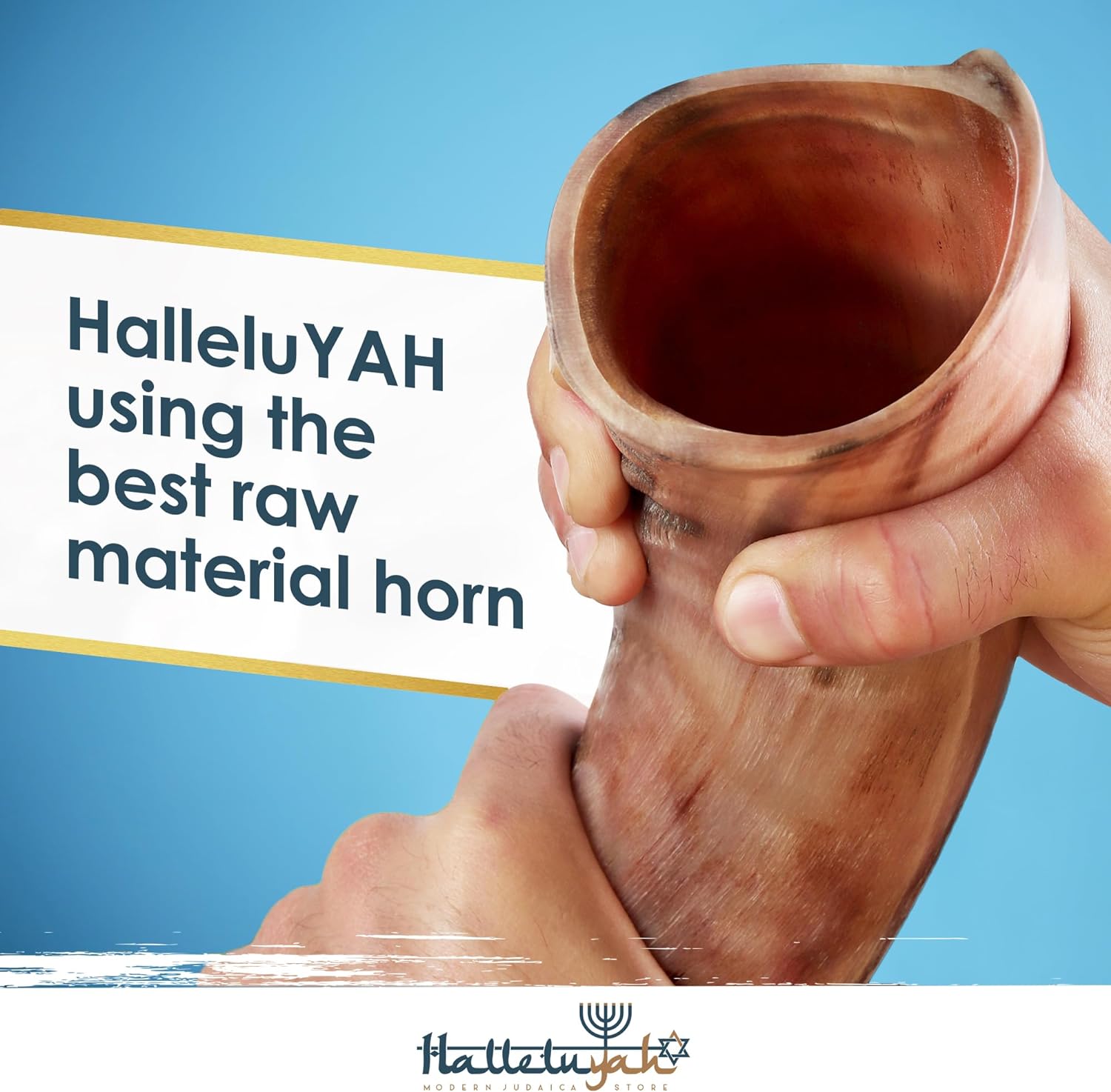 HalleluYAH Kudu Shofar medio pulido Kosher original  De Israel