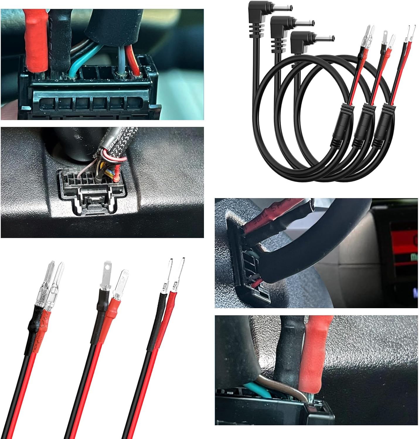 Soporte para detector de radar, soporte de montaje de radar de barra de espejo retrovisor+kit de cable de alimentación de cable duro para espejo