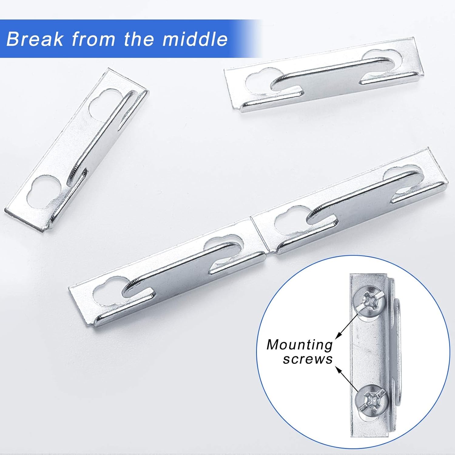 Funrous Soporte para barra de cortina, ganchos de cortina, accesorios de soporte de pared, ganchos ajustables para barra de cortina con tornillos,
