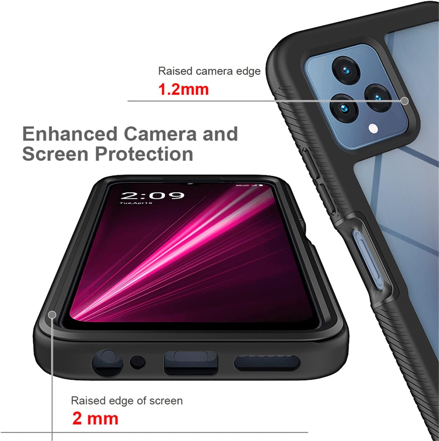 Funda para teléfono T-Mobile Revvl 6X, T-Mobile Revvl 6X 5G, protección de cuerpo completo 360, funda protectora transparente resistente a prueba de