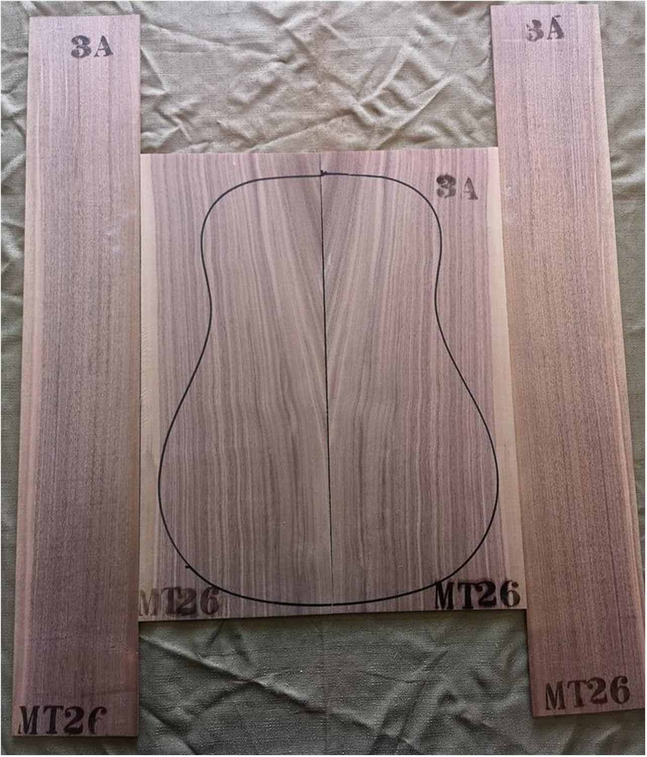 Cuerpo de guitarra sin terminar, 1 juego de guitarra trasera y lateral, kit de guitarra de 41 pulgadas, material de fabricación de guitarra (color
