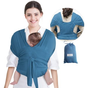 Portabebés, portabebés ajustable para recién nacidos a niños pequeños, eslinga elástica original, perfecta para bebés recién nacidos y niños (azul) Portabebés, portabebés ajustable para recién nacidos a niños pequeños, eslinga elástica original, perfecta para bebés recién nacidos y niños (azul)
