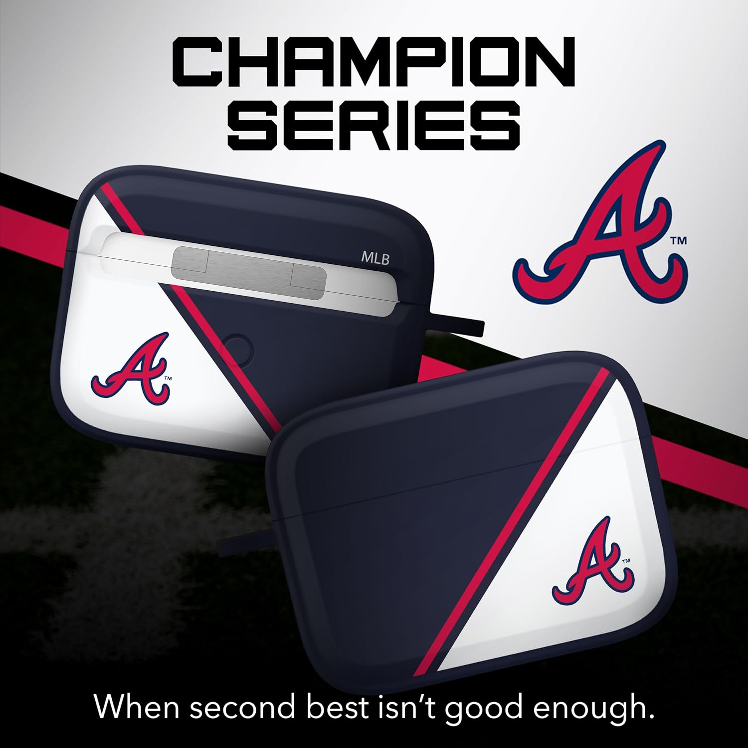 Game Time Atlanta Braves Champion Series HDX – Funda compatible con Apple AirPods Pro