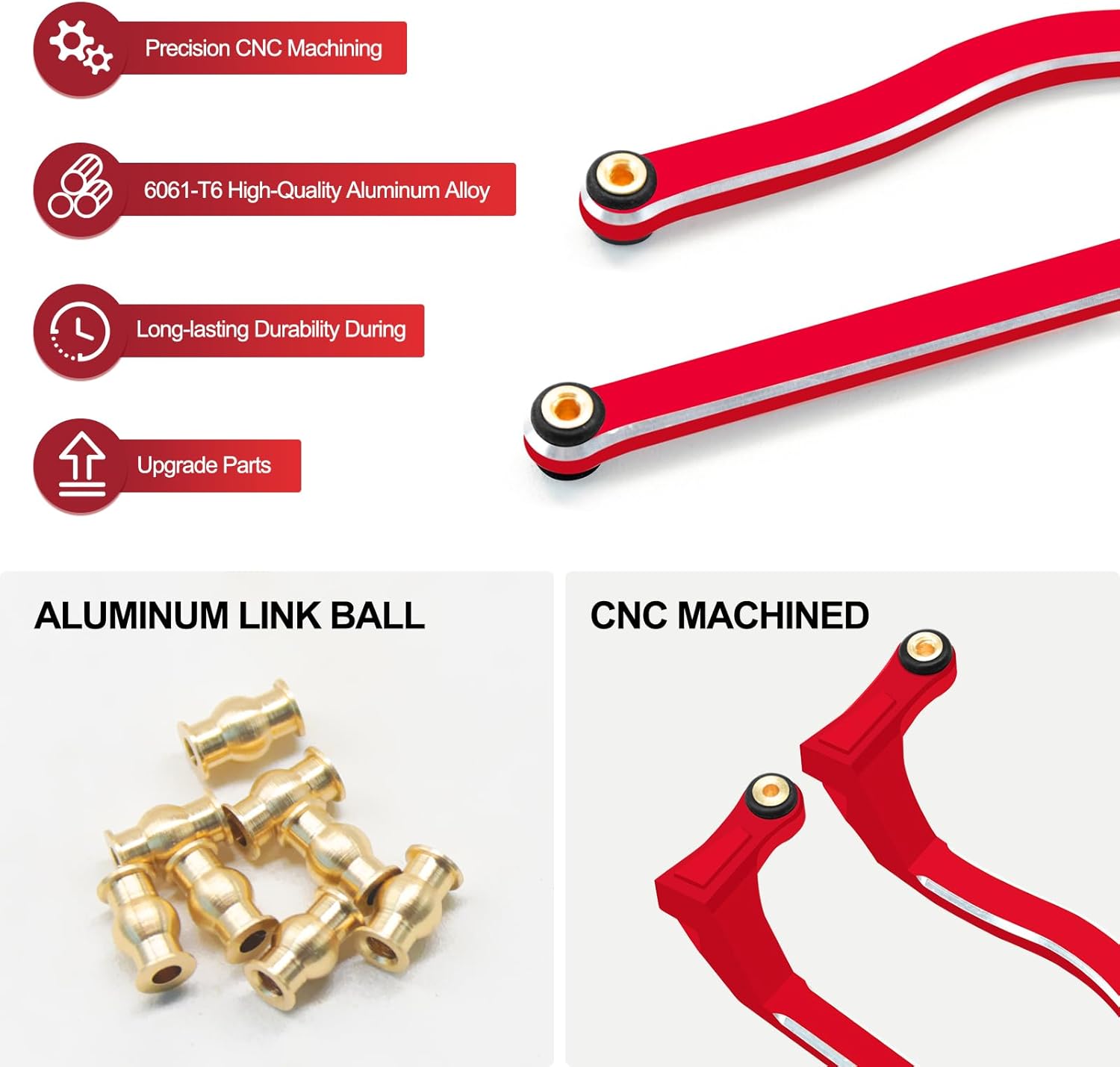 OGRC – Enlaces de mantis rezando escondidos hacia adentro, eslabones de alta liquidación para cerrojo axial 124 AXI90081 RC Crawler piezas de