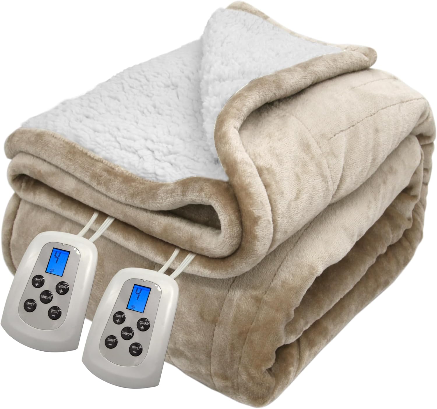 Mantas eléctricas de tamaño individual para cama, 84 x 90 pulgadas, tela de felpa suave, múltiples ajustes de calor, seguridad de 10 horas de
