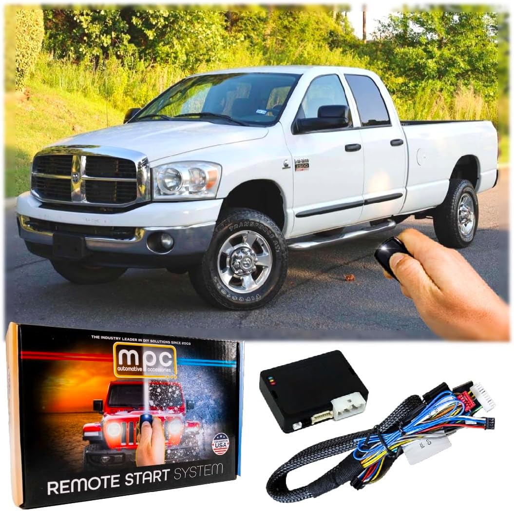 MPC Arrancador remoto activado por llavero de fábrica para Dodge Ram 2500 2006-2007 – GasDiesel – Incluye arnés en T y soporte técnico de EE. UU
