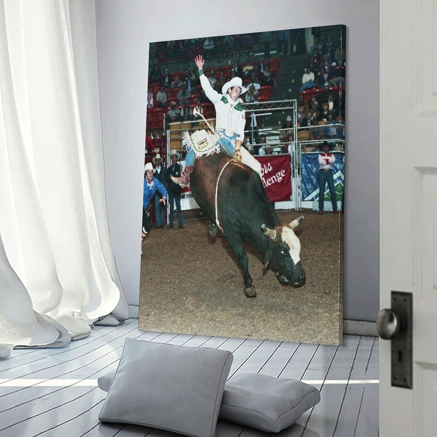 YokimA Lane Frost Riding Bull Poster Pintura Decorativa Lienzo Arte de Pared Pósters de Sala de Estar Dormitorio Pintura 12 x 18 pulgadas (11.8 x