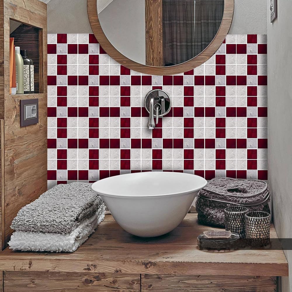 Azulejos de 25 hojas impermeables para despegar y pegar, para cocina, creatividad, azulejos, azulejos autoadhesivos, azulejos de pared, azulejos de