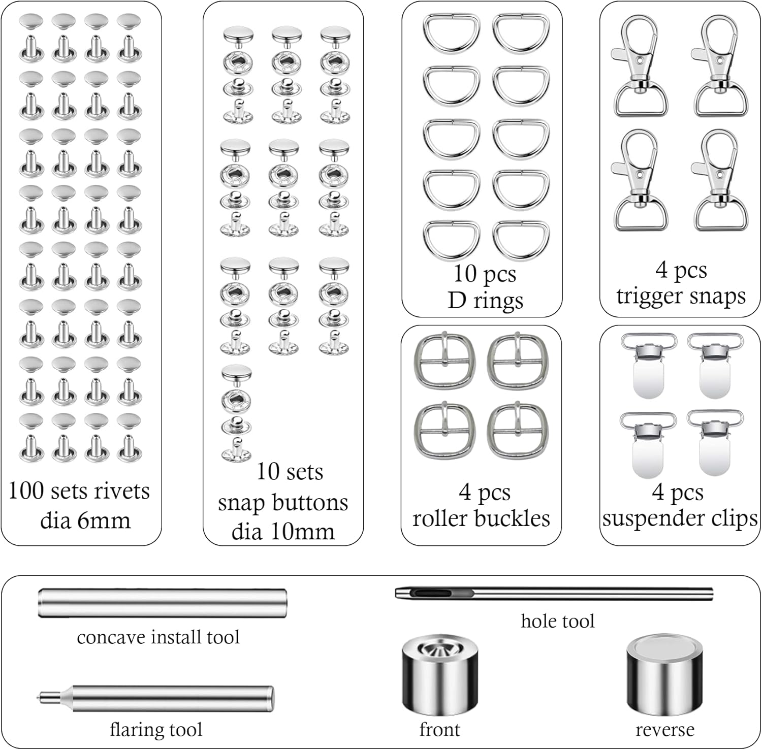 AOUXSEEM Kit de tiras de piel sintética negra de 196 pulgadas de largo (34 pulgadas de ancho) con remaches, botones a presión, rollo constante para