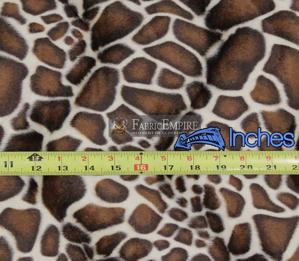 Velboa – Tela de piel sintética, jirafa, color marrón, 60 pulgadas de ancho, vendido por The Yard