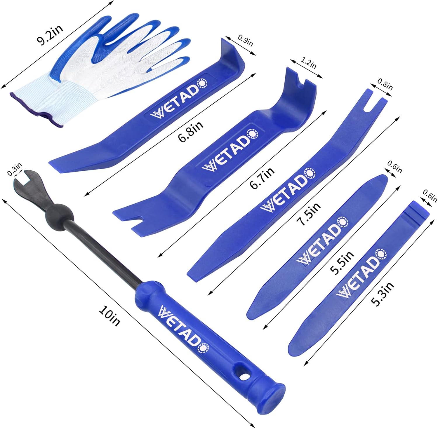Wetado Juego de herramientas de extracción de moldura automática, 16 piezas, kit de herramientas de plástico para automóvil, clip, audio, tableros,