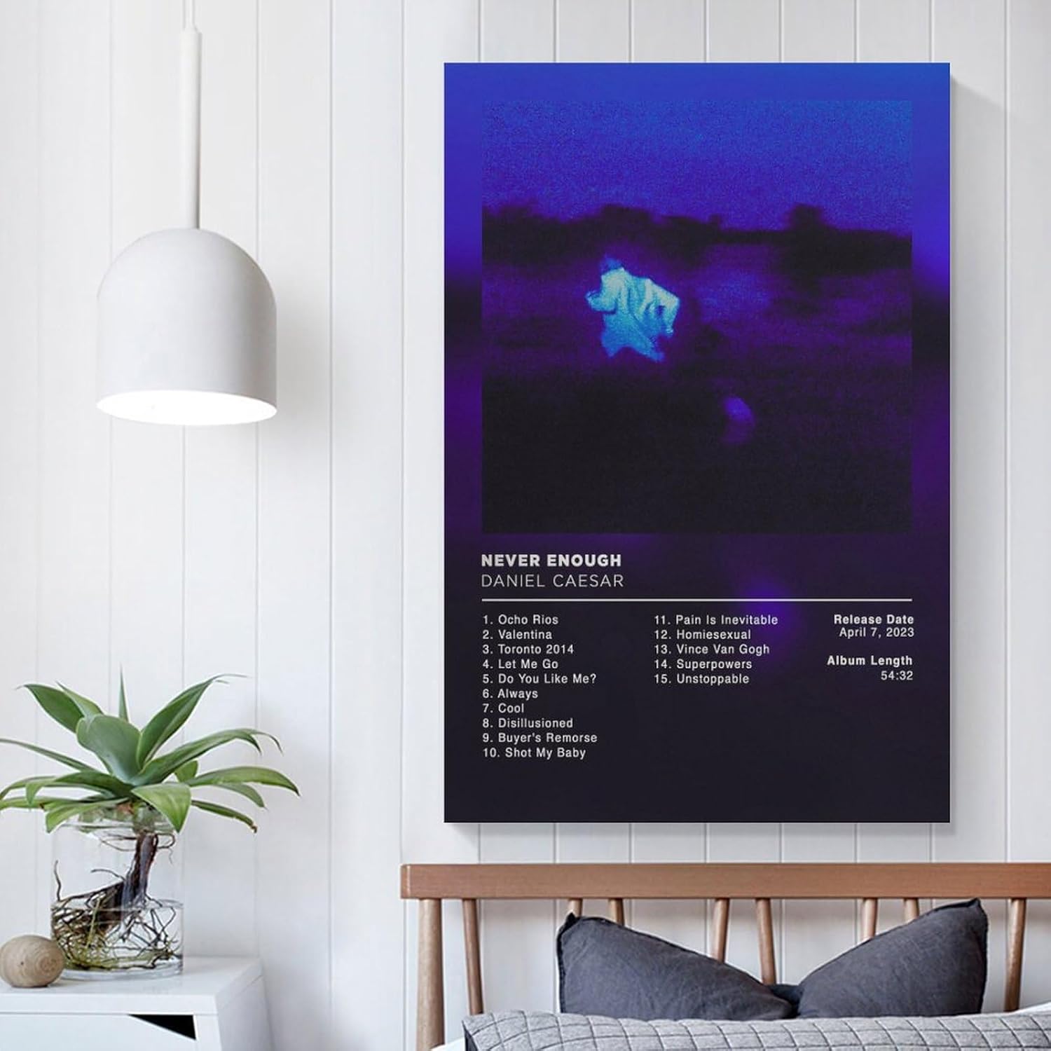 Daniel Caesar – Póster de lienzo decorativo para pared, decoración de sala de estar, dormitorio, regalo, sin marco, 12 x 18 pulgadas (11.8 x 17.7 in)