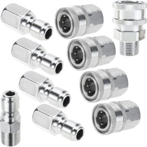 SanSanYa 10 Uds. NPT 38 de pulgada de acero inoxidable de 38 pulgadas Adaptadores de manguera Conector rápido Lavadora a presión Acoplador Conexión SanSanYa 10 Uds. NPT 38 de pulgada de acero inoxidable de 38 pulgadas Adaptadores de manguera Conector rápido Lavadora a presión Acoplador Conexión