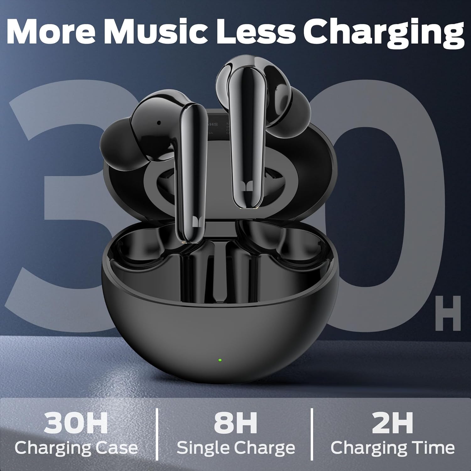 Monster N-Lite 203 AirLinks – Auriculares inalámbricos Bluetooth HiFi Stereo, auriculares inalámbricos con reproducción de 30 horas, carga tipo C,