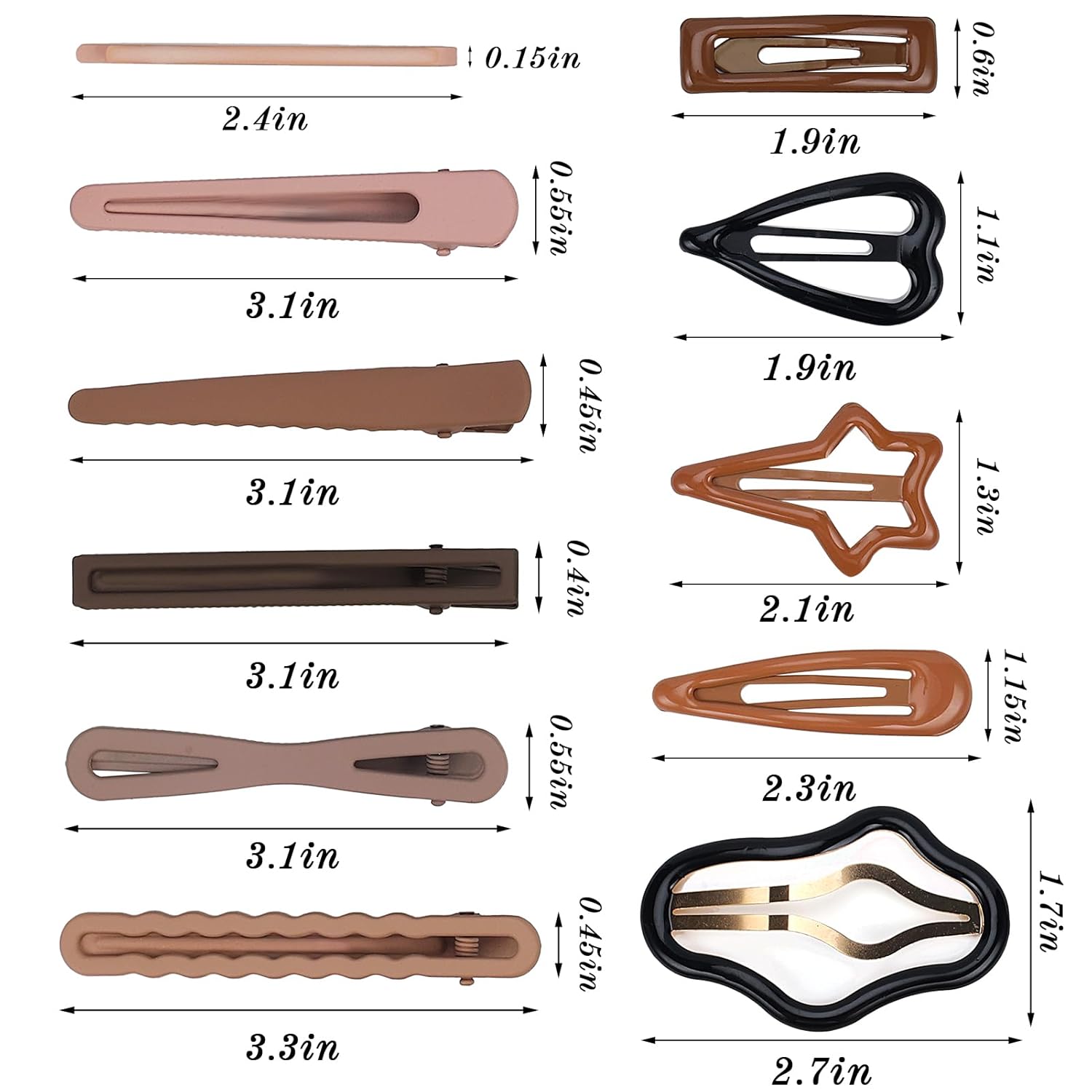 50 pinzas para el cabello para mujeres y niñas, pinzas de metal con pico de pato para el cabello, pasadores pequeños para cabello fino y fino,