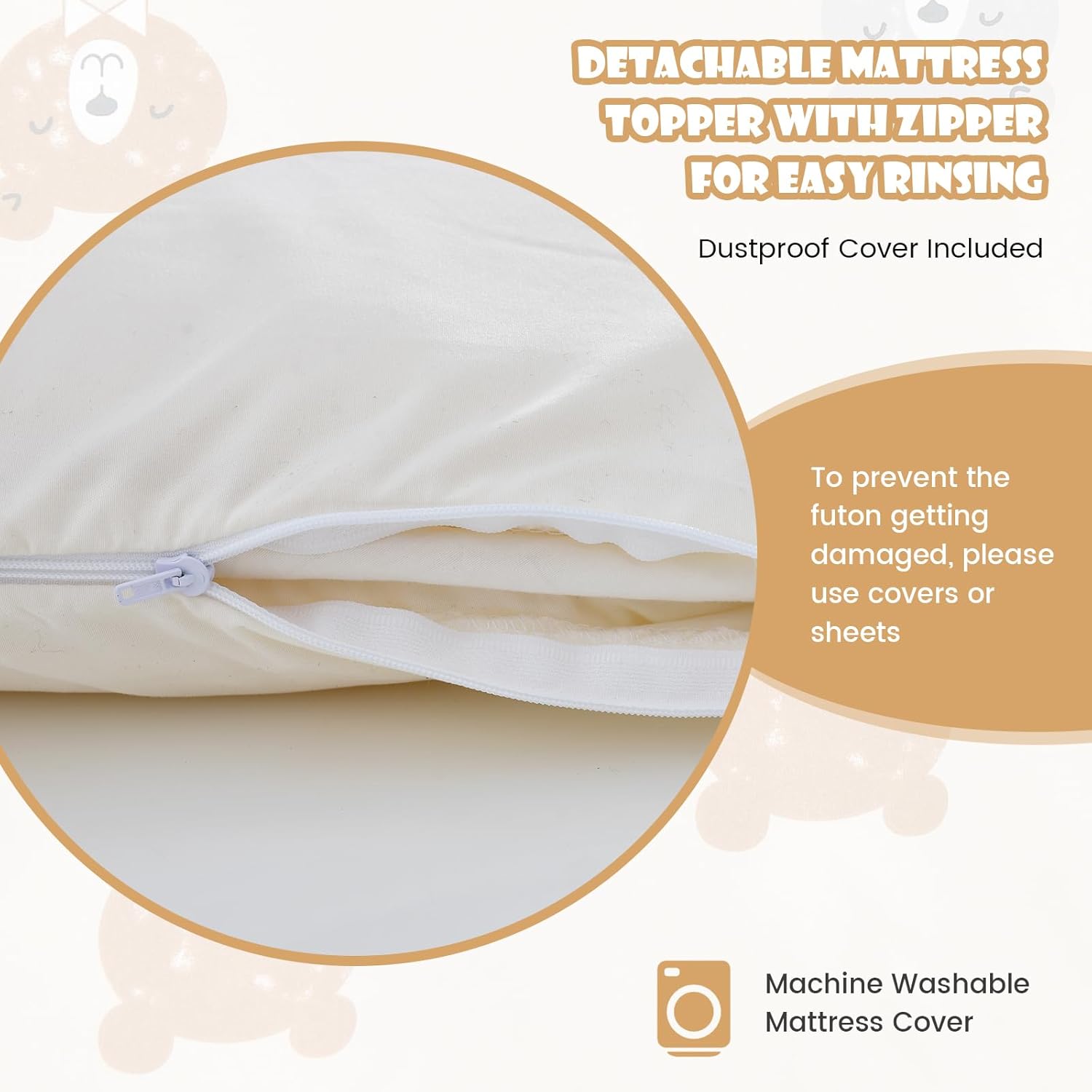 Giantex Colchón japonés de futón, colchón enrollable de tatami con funda lavable y bolsa de transporte, almohadilla de dormir plegable y portátil