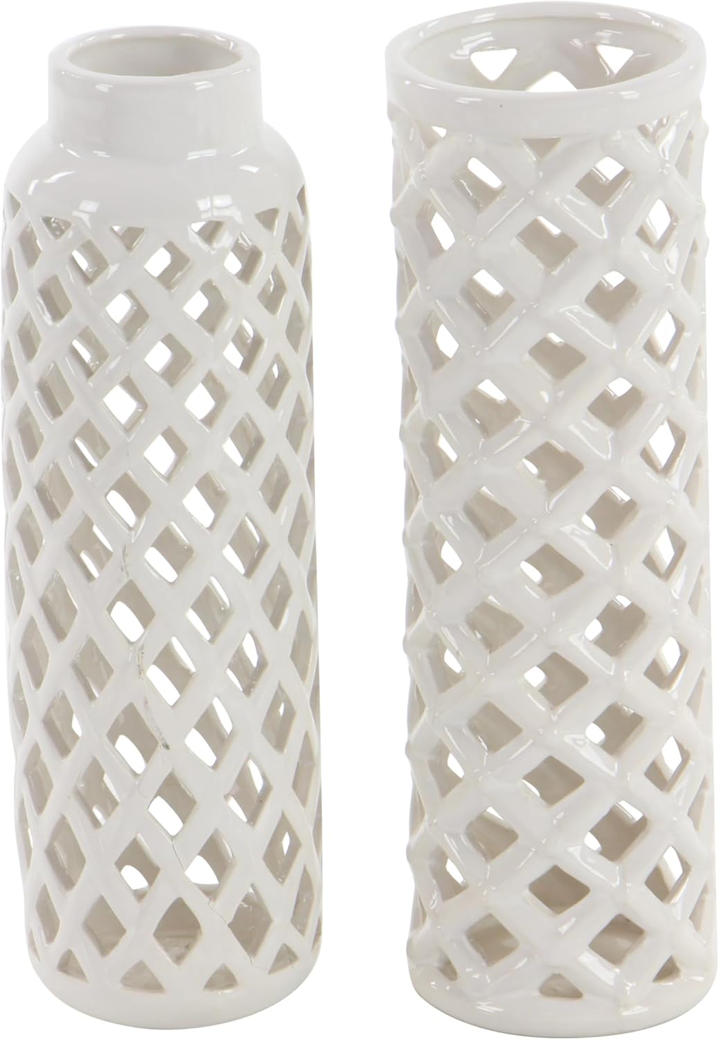 Deco 79 92561 Jarrón de cerámica, 4″ x 12″