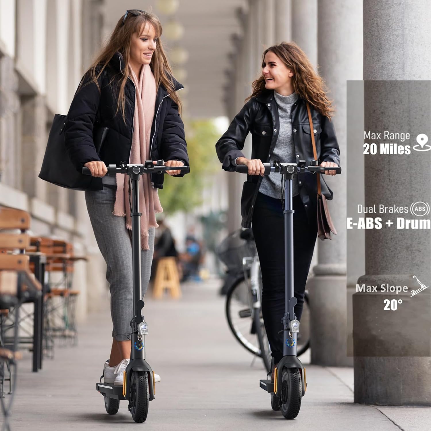 Caroma Patinete eléctrico, motor de 500 W, alcance de 25 millas y 20 mph, neumáticos sólidos de 10 pulgadas, scooter eléctrico para adultos, scooter