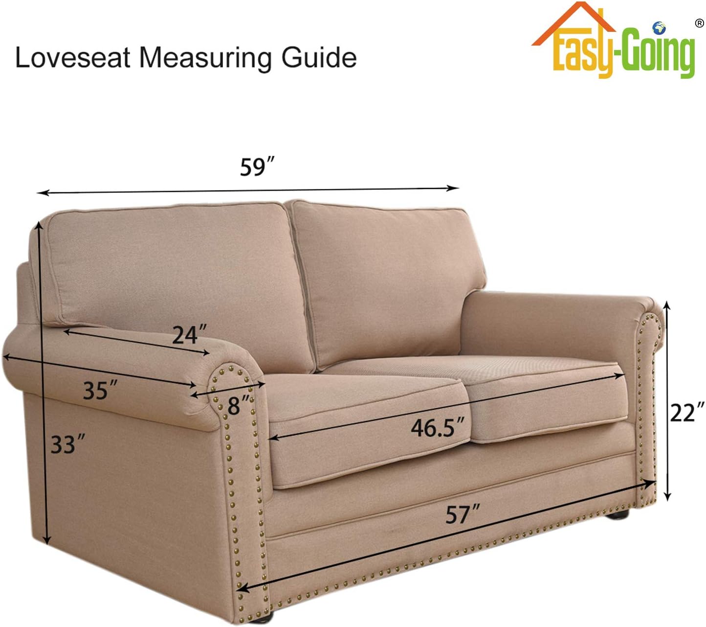 Easy-Going Funda elástica para sofá de 1 pieza, protector de muebles, suave con parte inferior elástica para niños, de poliéster, elastano, tela