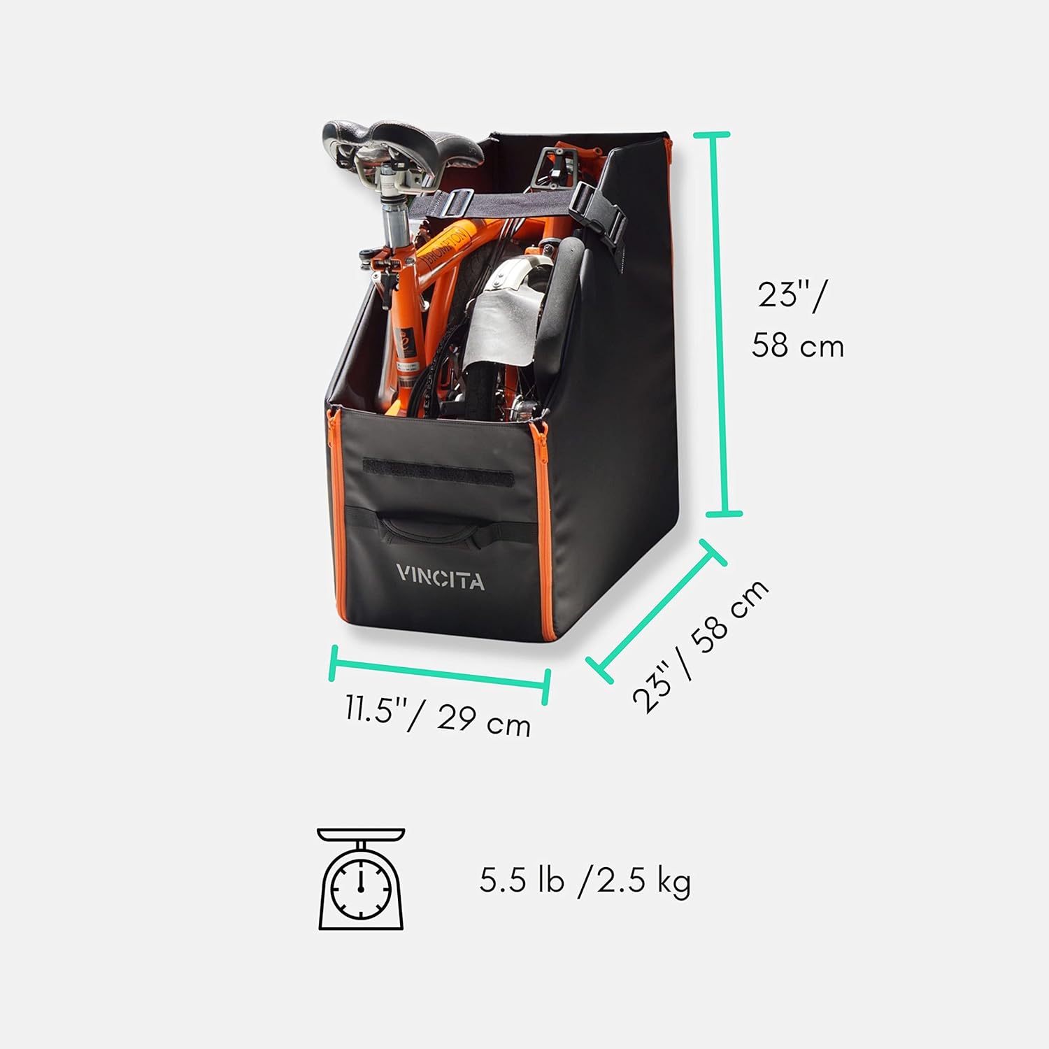 Vincita Keeper Box para bicicleta plegable Brompton  Solución de almacenamiento de bicicleta plegable  Adecuada para bicicleta Brompton  Mantén la
