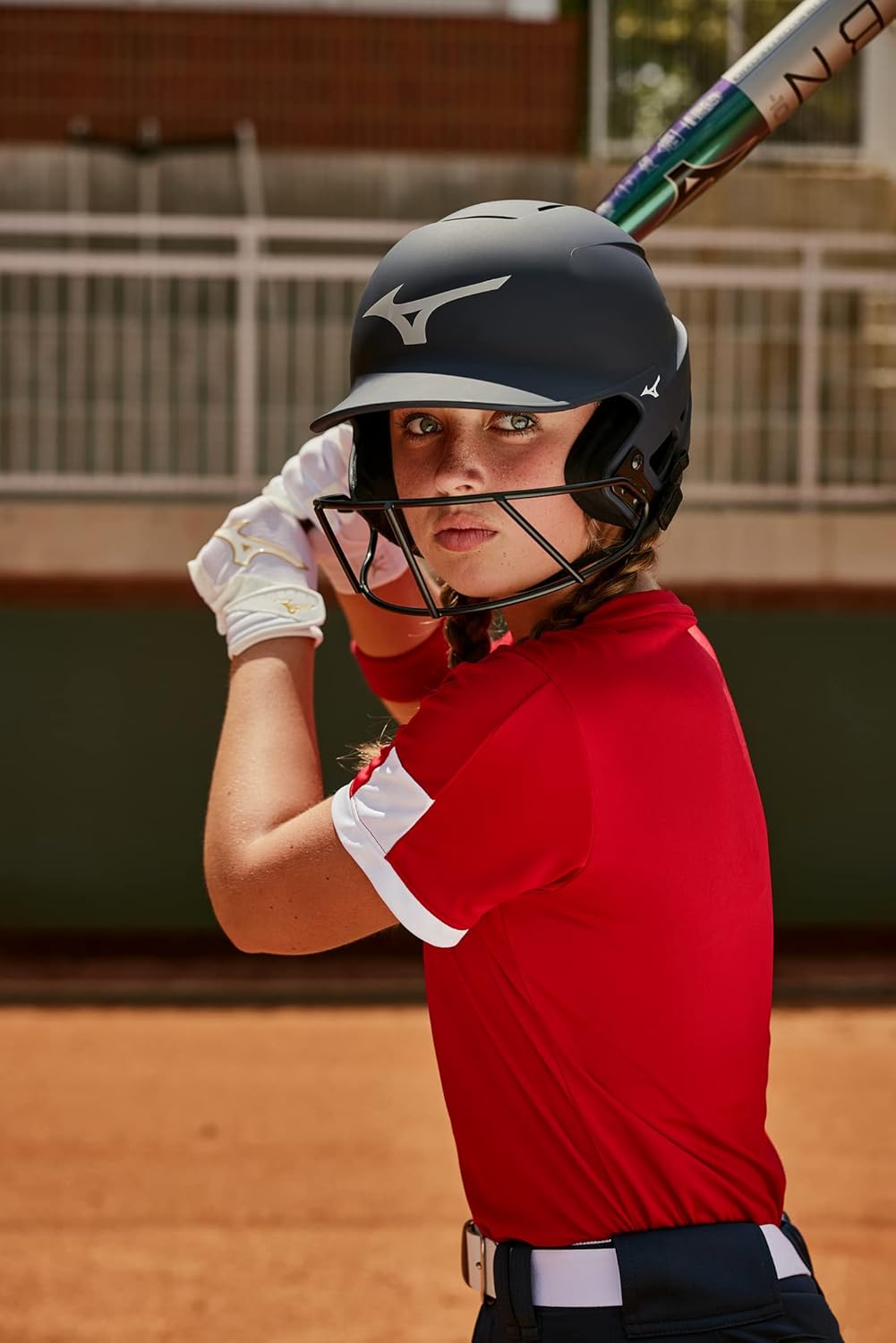 Mizuno Finch Softball – Guantes de bateo acolchados  Par  Adulto y joven  Palma antideslizante  Palma acolchada  Parte trasera de malla flexible